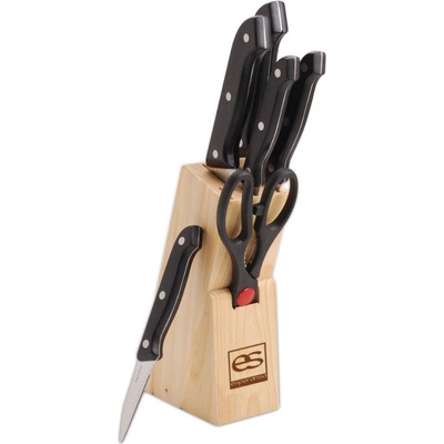 ESPERANSA Комплект ножове с поставка esperansa es 1630 a, 7 части, Ножици, Неръждаема стомана, Черен (1630110033)