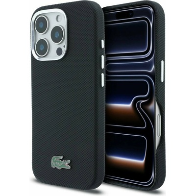 Lacoste PVC Iconic Petit Pique Metal Logo MagSafe Задна обвивка за iPhone 16 Pro Black Lacoste | Cheren | МЪЖЕ | UNI