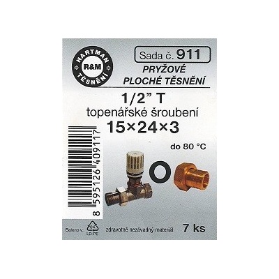 HARTMAN těsnění pryžové 1/2" 15*24*3mm, sada č. 911