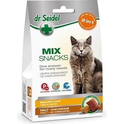 DR. SEIDEL snacks for cats MIX 2 in 1 for beautiful coat & malt 60 g