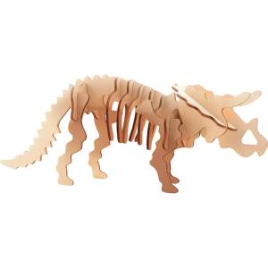 Johntoy Дървен 3d пъзел "Динозаври" - Трицератопс (26096-4) - bright-toys