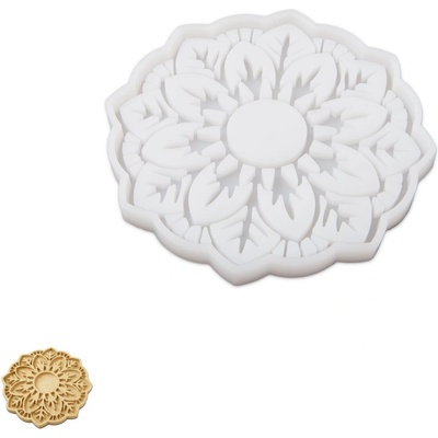 Manumi Silikonová forma pro kreativní hmoty podložka mandala květ 155x155x12mm 1 ks
