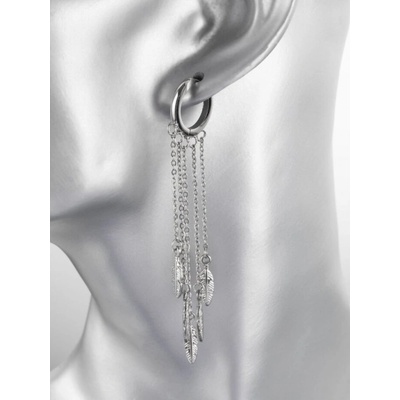 Prosperk náušnice z oceli visací peříčka S0127