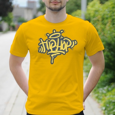 Pánske tričko s potlačou Hip-hop Žltá