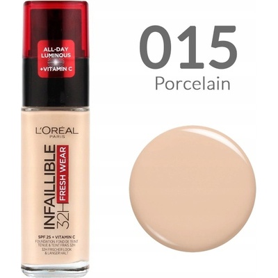 L'Oréal Paris 24hodinový make-up Infaillible 15 Porcelain 30 ml