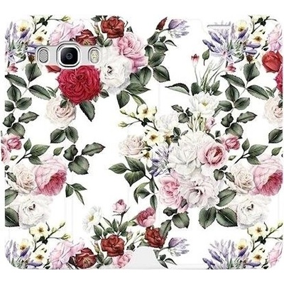 Pouzdro Mobiwear parádní flip Samsung Galaxy J5 2016 - MD01S Růže na bílé