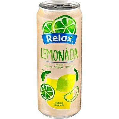 Relax Lemonáda sýtená limonáda príchuť jablko citrón limetka 330 ml