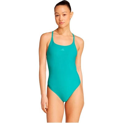Adidas Бански костюм Adidas Iconisea Ribbed Padded Thin Straps swimsuit - Green (Pure Teal)
