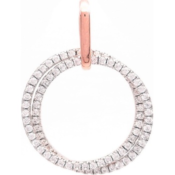 Šperk Holíč Strieborný prívesok s kamienkami dva kruhy SPV132-SRO