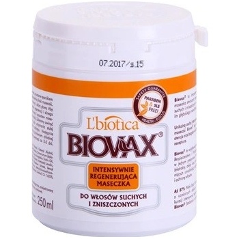 L'biotica Biovax Dry Hair regenerační a hydratační maska pro suché a poškozené vlasy (Paraben & SLS Free) 250 ml