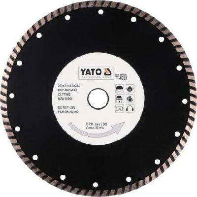 Yato Kotouč řezný diamantový 230 x 22,2 x 3,1 mm turbo, YT-6025