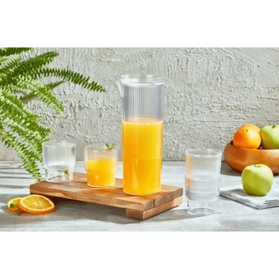 Crystal Bohemia Sada karafy +4 priehľadné poháre 1500 ml