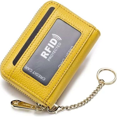 Kožená peněženka s RFID ochranou žlutá