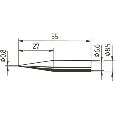 Ersa 842 SD spájkovací hrot ceruzková forma, predĺžená Veľkosť hrotov 0.8 mm Obsah 1 ks