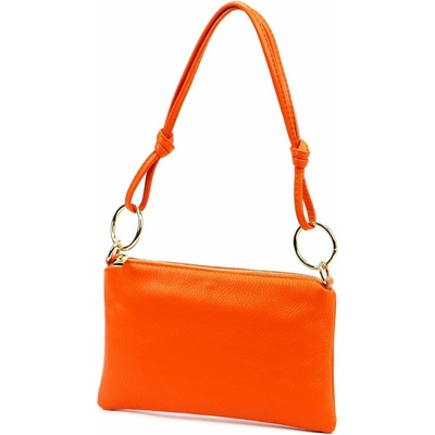 Luka dámska kožená crossbody kabelka oranžová na rameno 24-097
