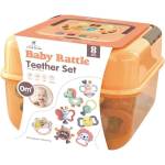 Raya Toys Комплект дрънкалки и гризалки Raya Toys 8 броя, в музикална кутия със светлини