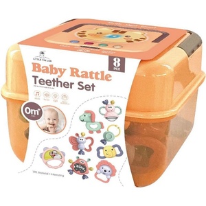 Raya Toys Комплект дрънкалки и гризалки Raya Toys 8 броя, в музикална кутия със светлини
