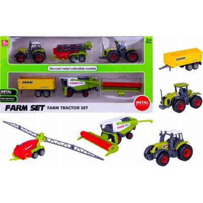 QULKI Traktor x 2 + Zemědělské stroje Kombajn - Sada traktorů a zemědělských strojů