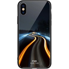 Pouzdro NXE se skleněnou zadní stranou iPhone X - noční cesta