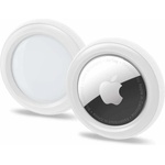 Spigen Комплект от 2 броя силиконови кейса със залепващо се фолио за Apple AirTag - Spigen Silicone Fit AirTag Case 2 Pack (бял) (AHP03071)