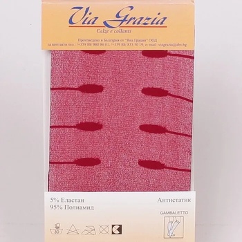 Image 1 of Тъмночервени фигурални 3/4 чорапи