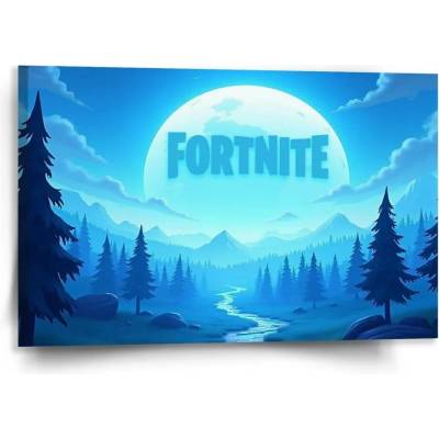 Sablio Obraz FORTNITE Modré údolí s měsícem - 120x80 cm