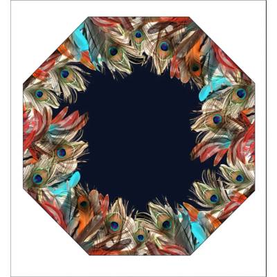 Doppler 12019-105-66 Elegance Boheme Peacock dámský luxusní deštník s potiskem pavích per