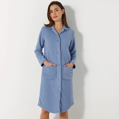 Blancheporte Fleecový župan se zapínáním na knoflíčky modrá – Zboží Mobilmania