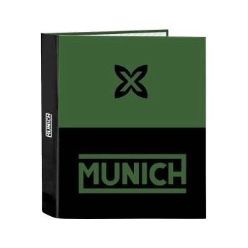 Munich Папка с пръстени Munich Caviar Зелен Черен A4 27 x 33 x 6 cm