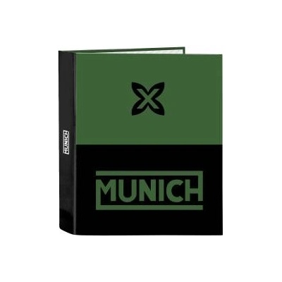 Munich Папка с пръстени Munich Caviar Зелен Черен A4 27 x 33 x 6 cm