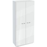 Bogdan Furniture G Етажерка BM-Ava-5 с две цели врати, бял гланц с бяло гладко