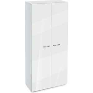 Bogdan Furniture G Етажерка BM-Ava-5 с две цели врати, бял гланц с бяло гладко