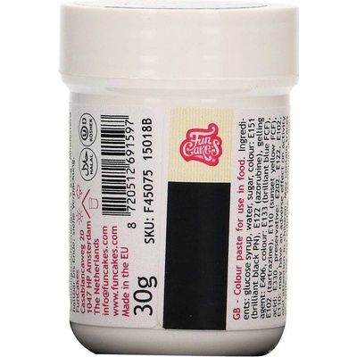 FunCakes Gélová farba čierna 30 g