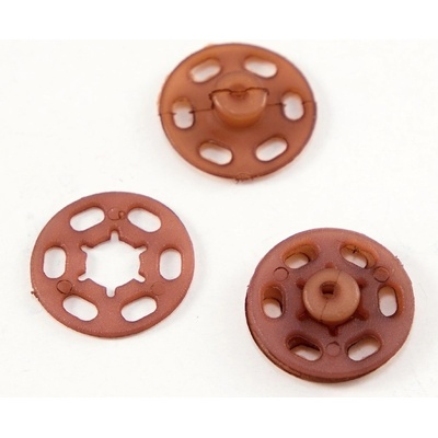Plastový patentiek - hnedá - priemer 1,8 cm