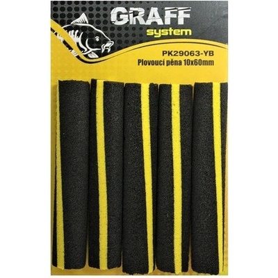 Graff System Plovoucí pěna 10mm x 60mm Žluto-černá 5ks