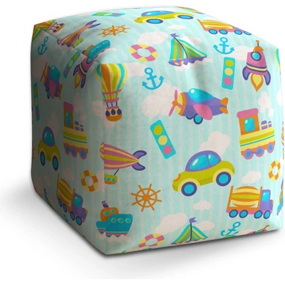 Sablio Taburet Kostka Autíčka: 40x40x40 cm