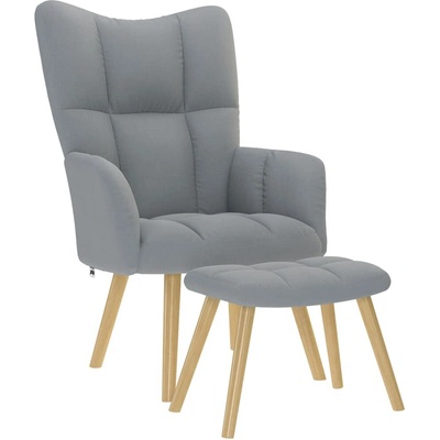 vidaXL 4016785 Relaxační s podnožkou textil světle šedá