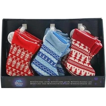 MagicHome Ozdoba ponožka červená modrá vianočný motív Sellbox 30 ks