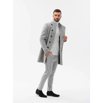Ombre Clothing pánsky kabát Joachim šedá melange