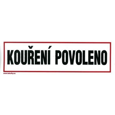 MAGG Kouření povoleno 210x70mm - plastová tabulka