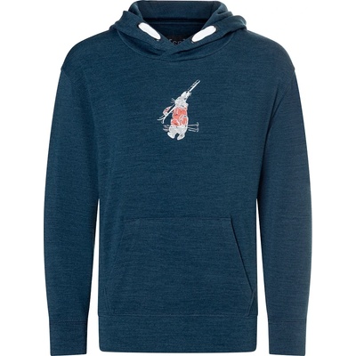 super. natural Детски вълнен пуловер super. natural Kid's Ski Bunny Hoodie - Blueberry / Various - размер 116 (EU) (704-5277-0113)