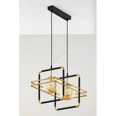 JUPITER 2026 - Пендел FIORI 2xG9/10W/230V черен/златист/бежов (10702026)