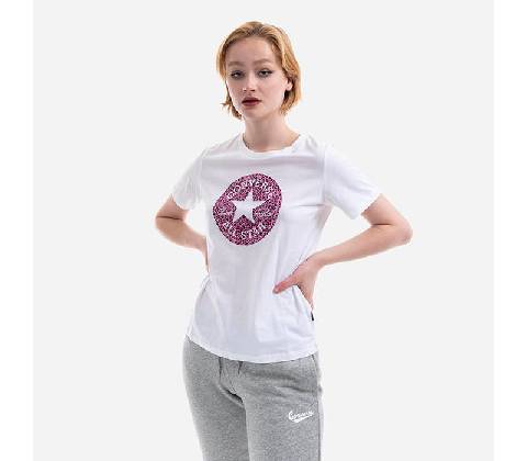 Converse CHUCK TAYOR A STAR EOPARD PATCH TEE WHITE