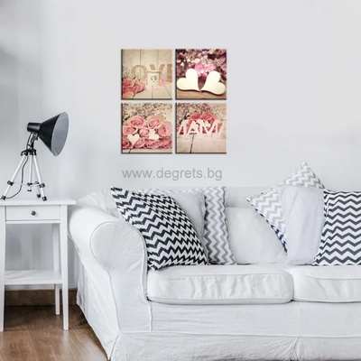 Картина Канава Рози Любов 3 Сет 4 части