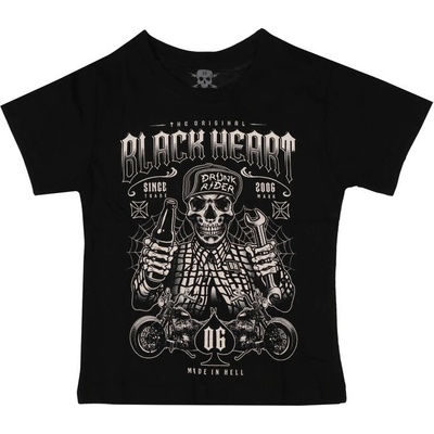 tričko BLACK HEART DRUNK RIDER černá