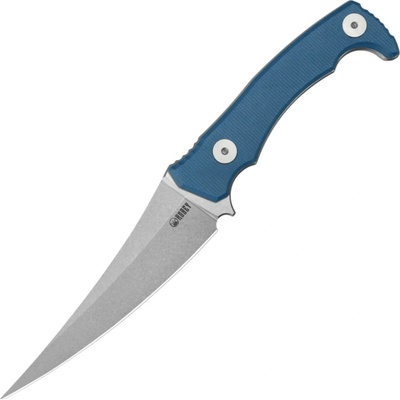 KUBEY Sicarii Beadblast 14C28N Blade Blue Micarta KU477C
