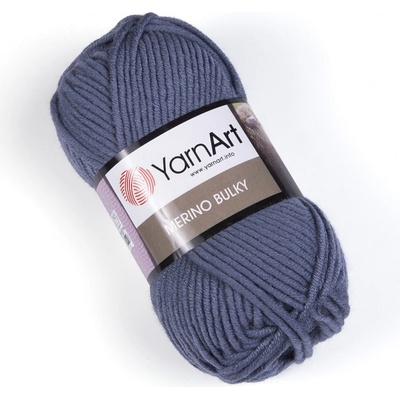 Pletací příze YarnArt MERINO BULKY 3864 tmavě šedá, jednobarevná, 100g/100m