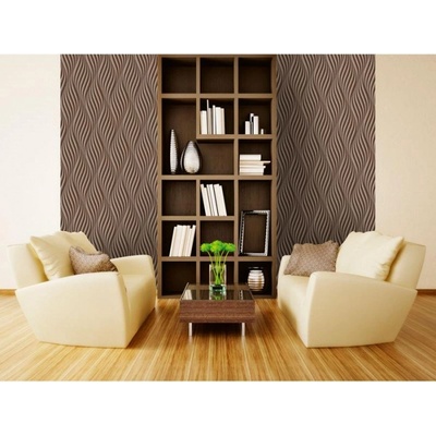 DIMEX ART Луксозна флизелинова тапета кафяви вертикални вълни