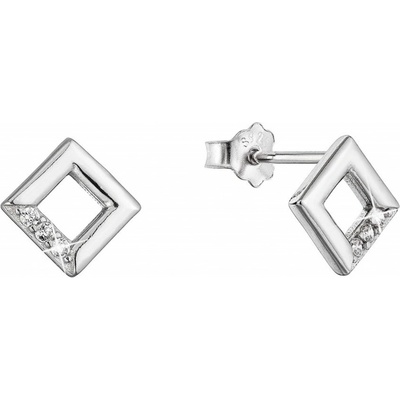 Pavona Stříbrné náušnice malé kosočtverečky se zirkony 11526.1 crystal
