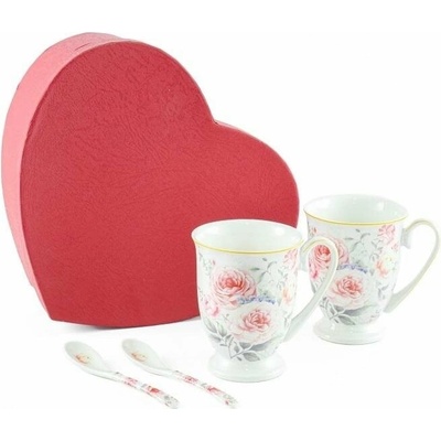 HOME ELEMENTS dvou šálků se lžičkami Růže 280 ml